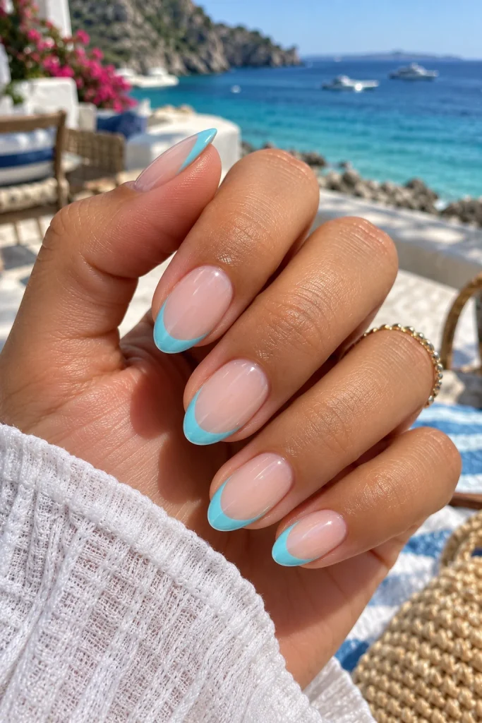 Beachy Blue French Tips