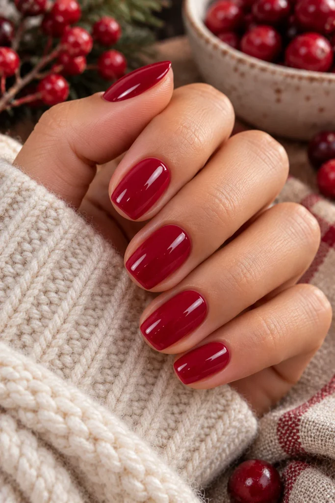 Berry Red Nails