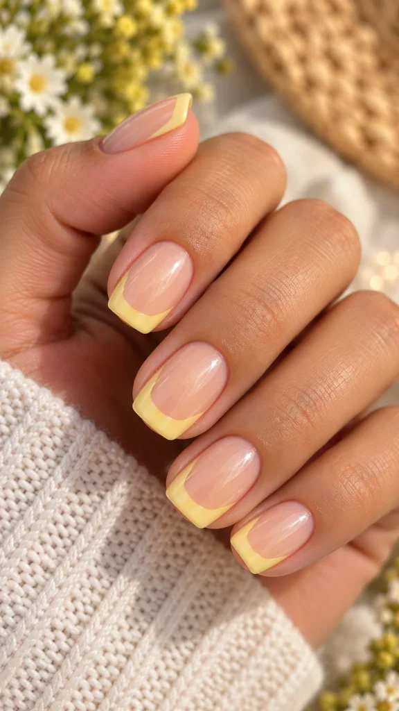 Butter Yellow French Manicure