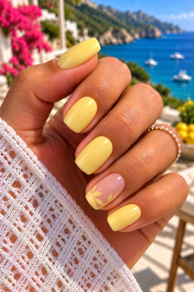 Butter Yellow Vacation Nails