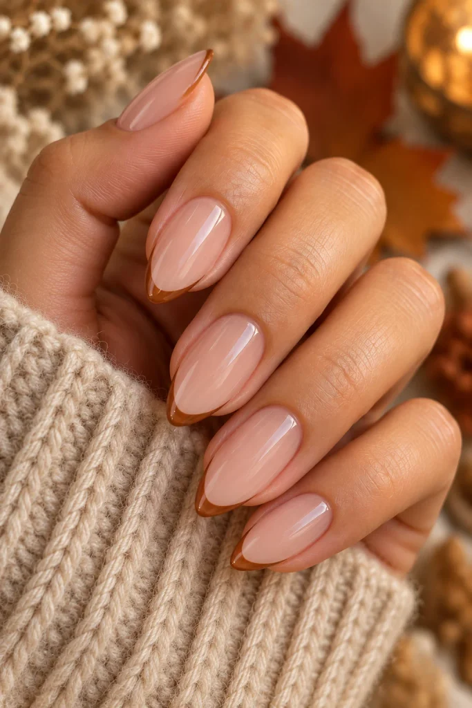 Caramel Micro French Tips