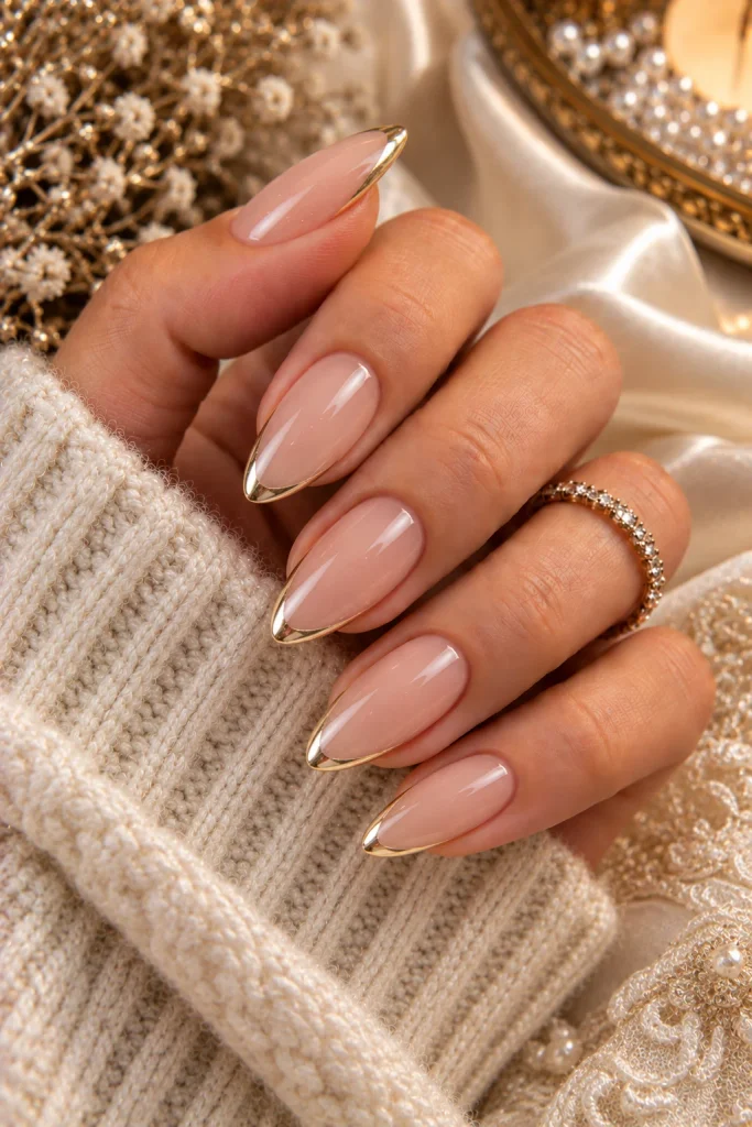 Champagne Gold French Tips