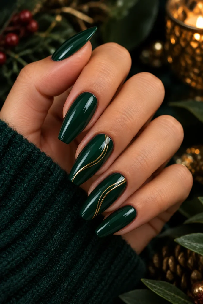 Deep Emerald Green Nails