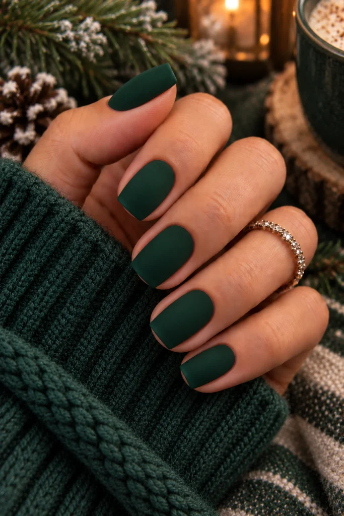 Evergreen Matte Nails