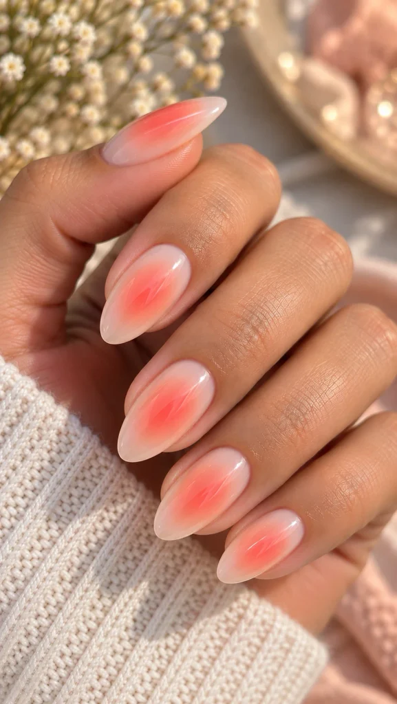 Faded Coral Aura Nails