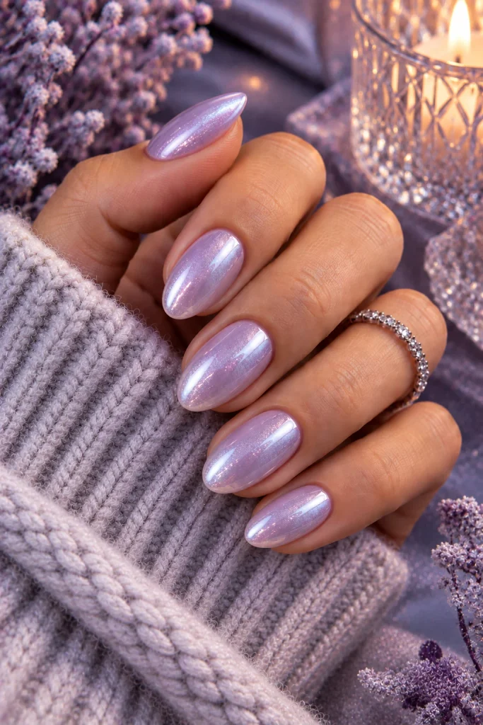 Frosted Lavender Nails