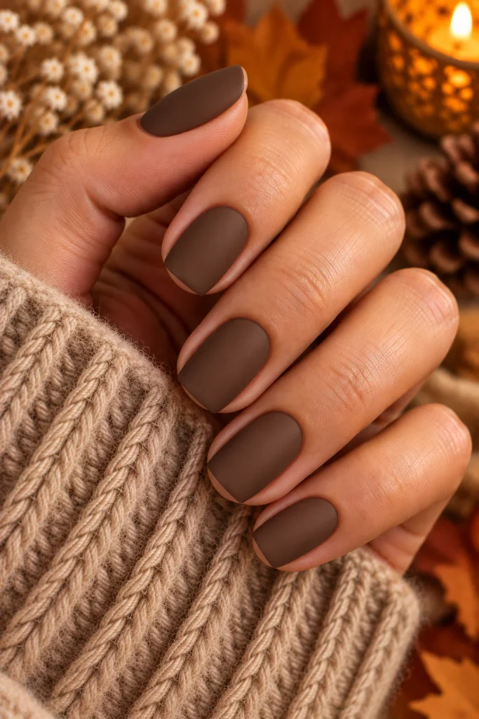 Matte Mocha Nails