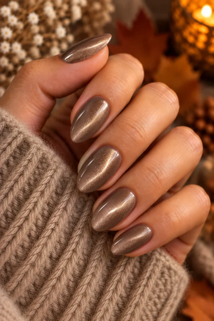Neutral Velvet Cat-Eye Nails