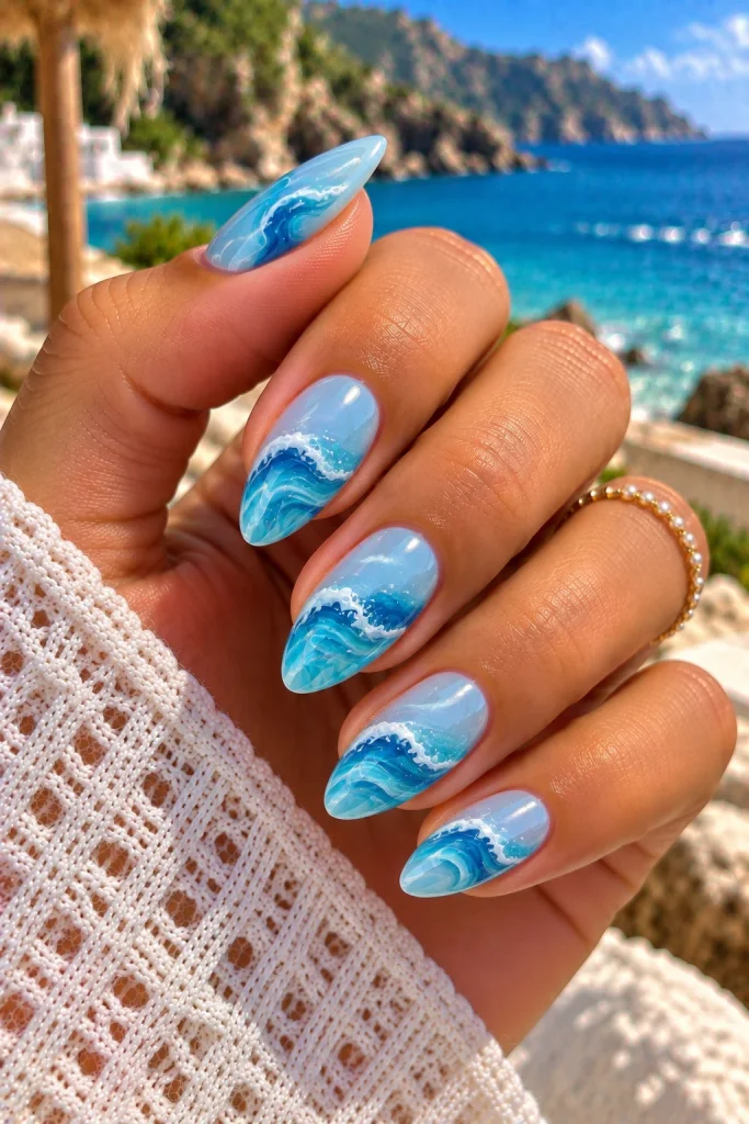 Ocean Wave Nails