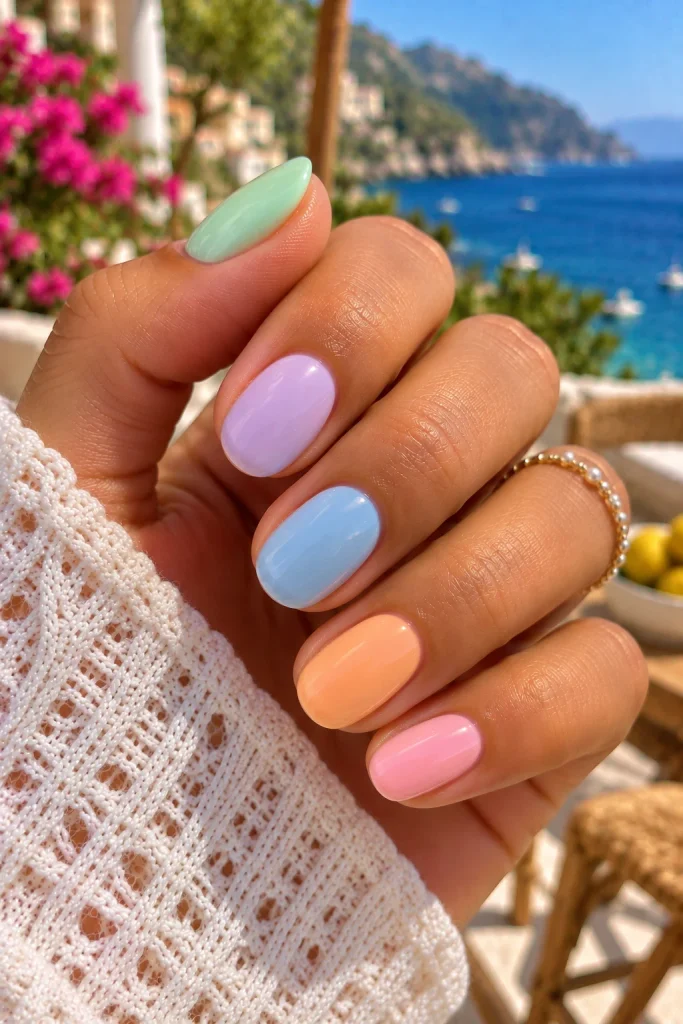 Pastel Skittle Nails