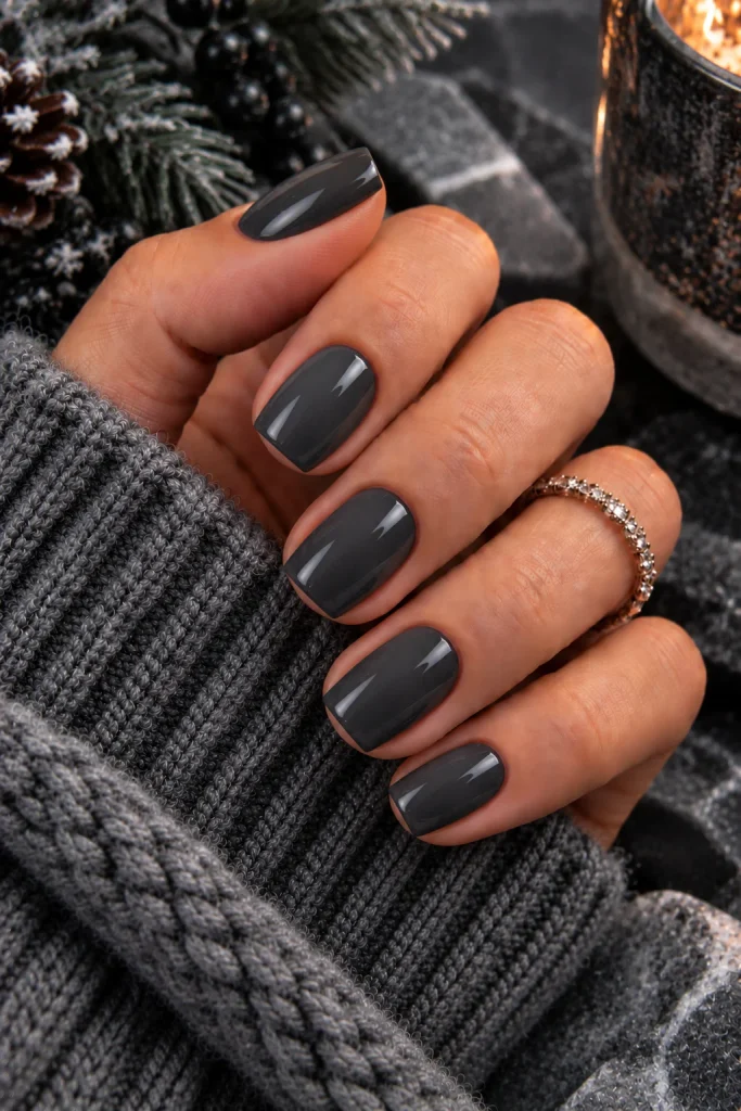 Smoky Gray Nails