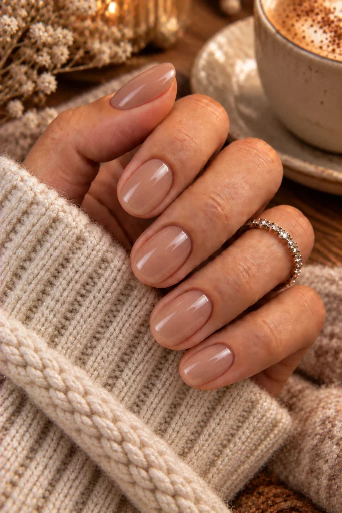 Soft Beige Jelly Nails