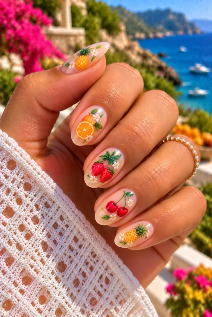 Tropical Fruit Nails