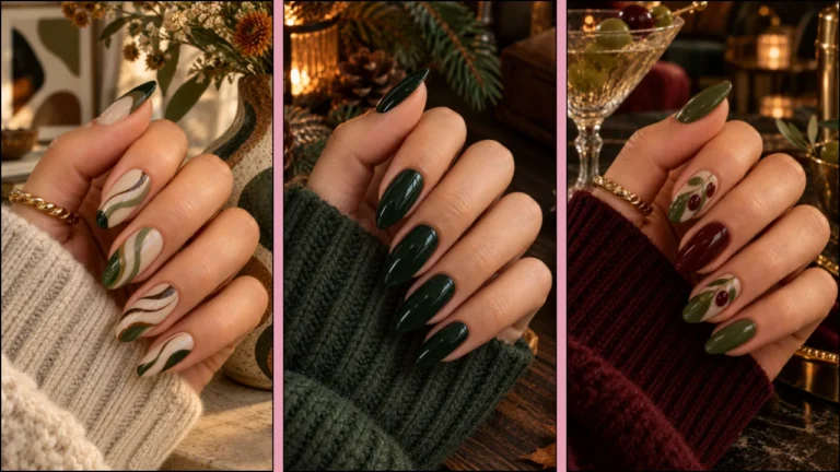 green fall nails
