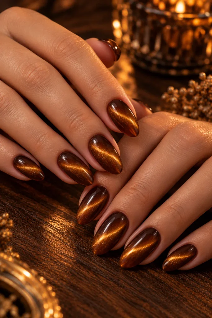 Amber Cat-Eye Nails