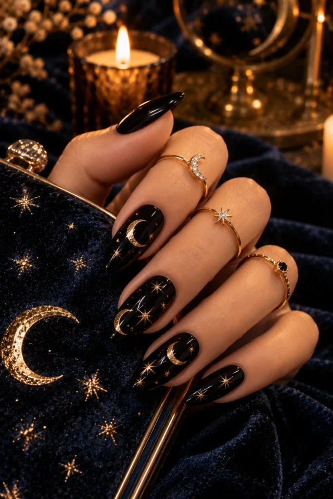 Black Celestial Nails