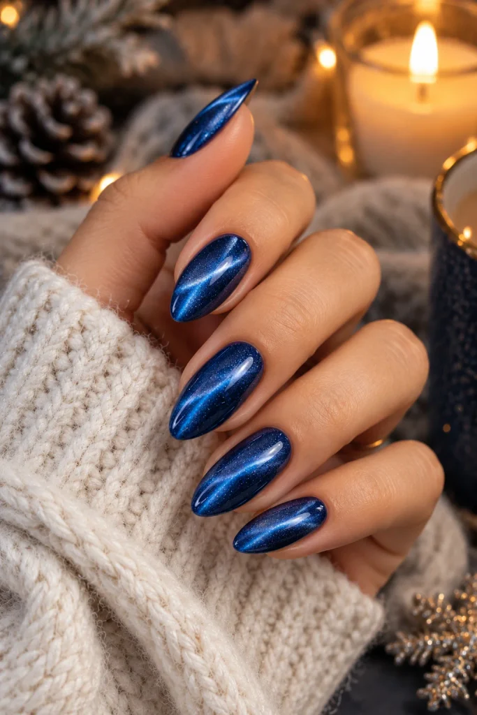 Blue Velvet Cat-Eye Nails