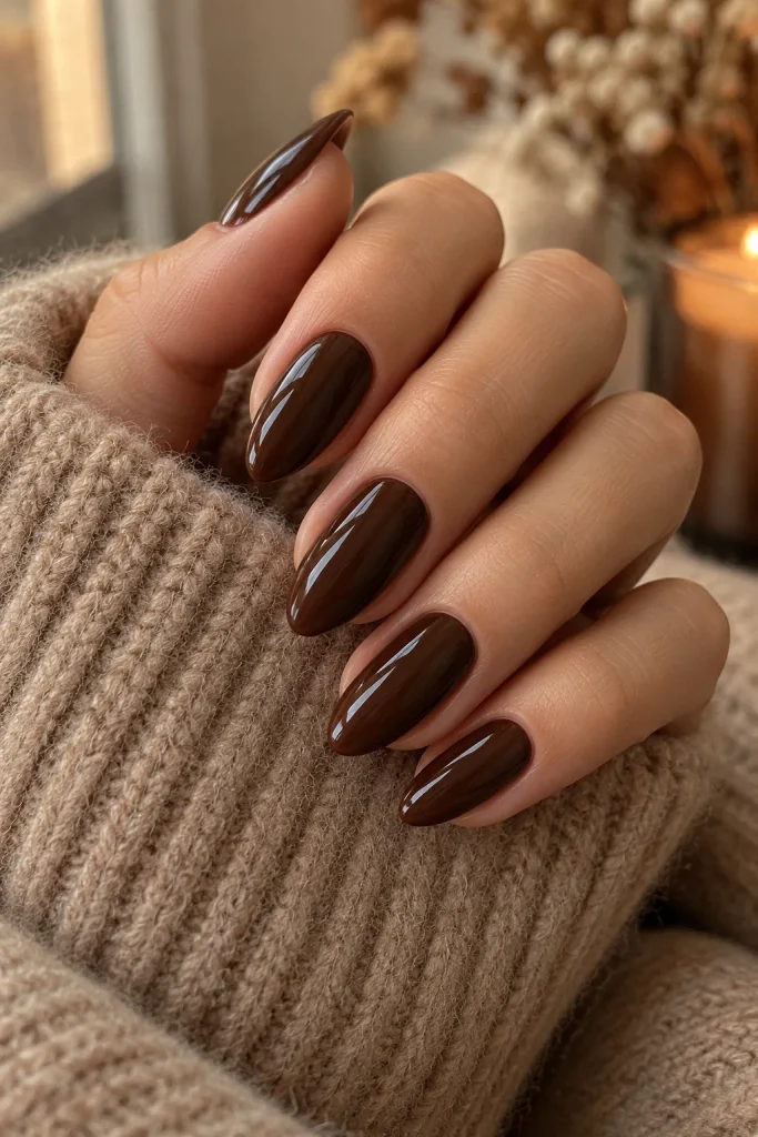 Chocolate Brown Nails