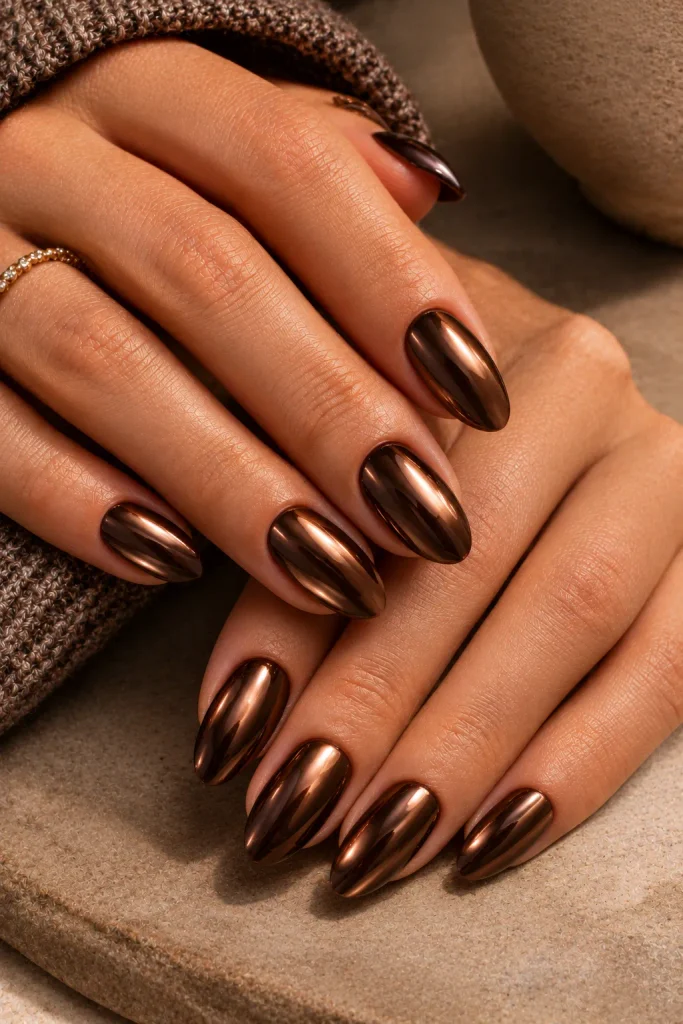 Chocolate Chrome Nails