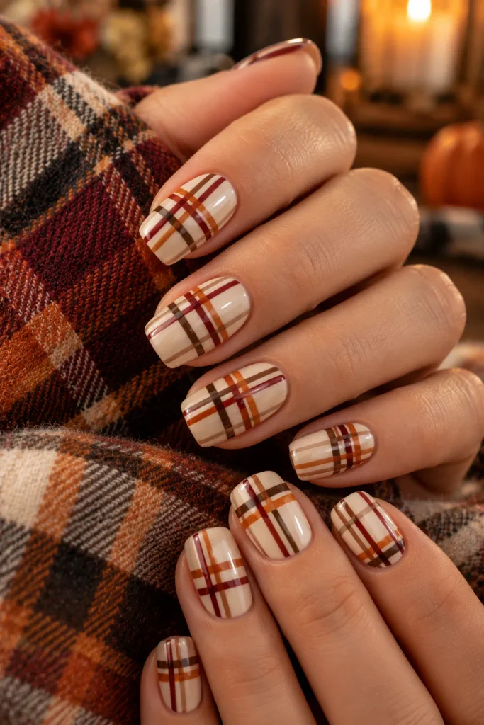 Cozy Plaid Nail Art