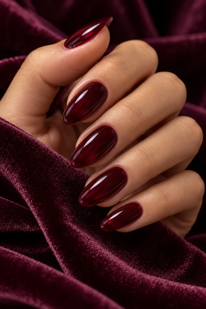 Deep Burgundy Wine Nails