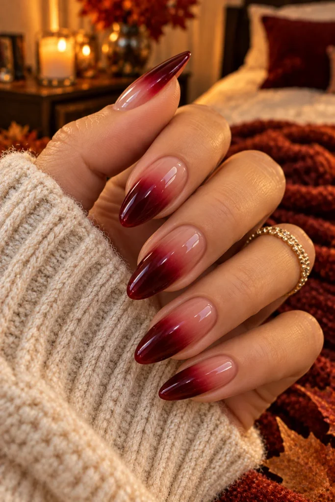 Deep Red French Fade