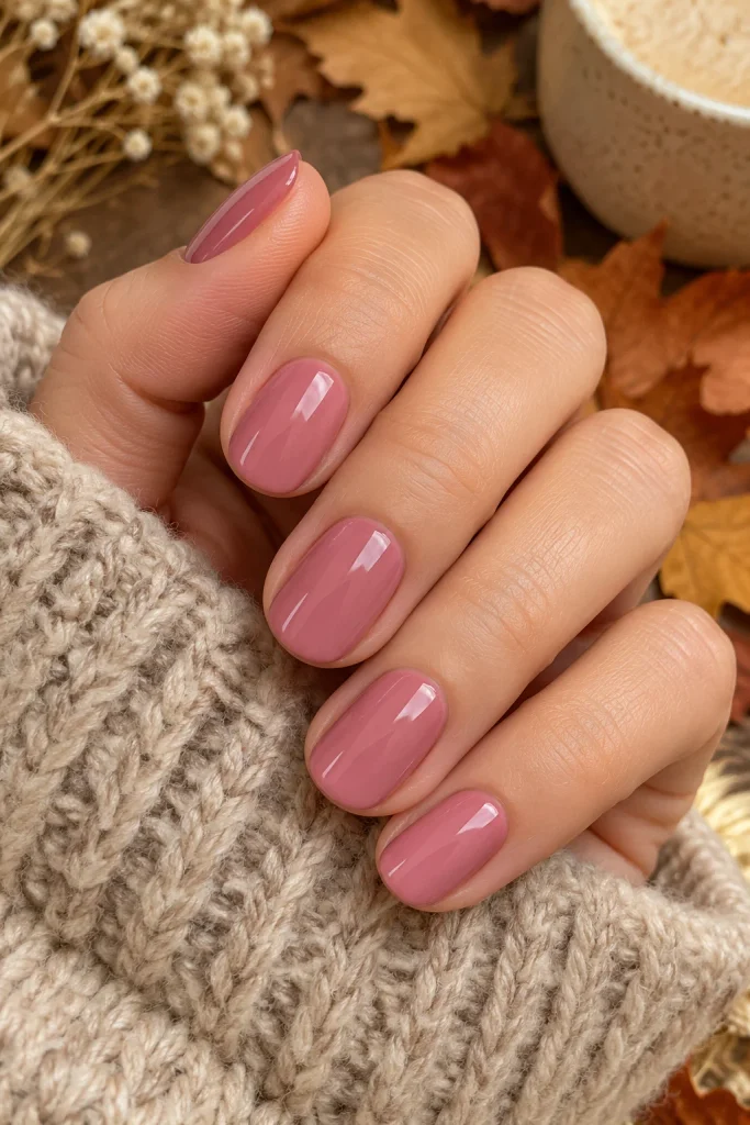 Dusty Pink Fall Nails