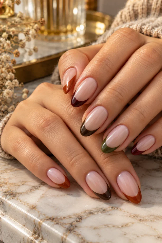 Fall French Tip Nails