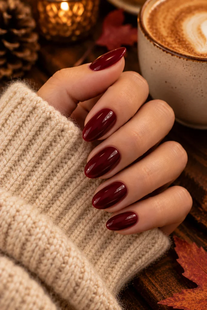 Glossy Cherry Noir October Nails