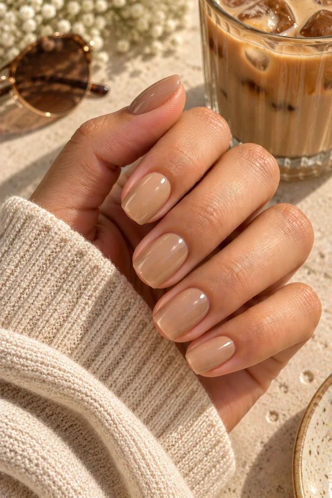 Iced Coffee Beige Nails