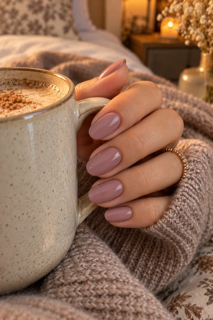 Milky Mauve October Nails