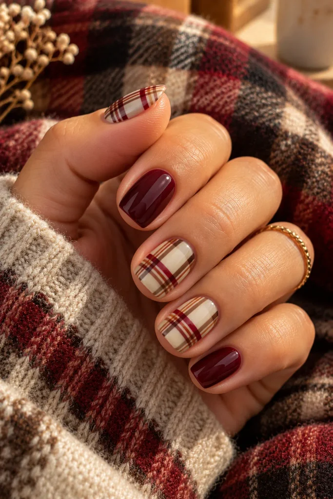 November Plaid Nails