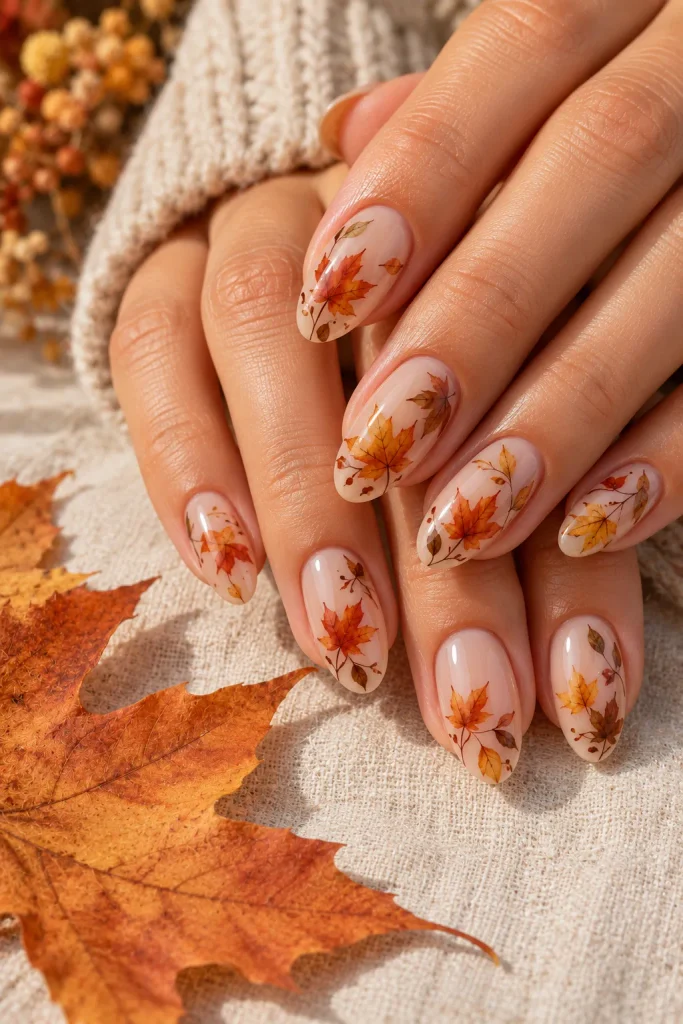 October Leaf Nail Art