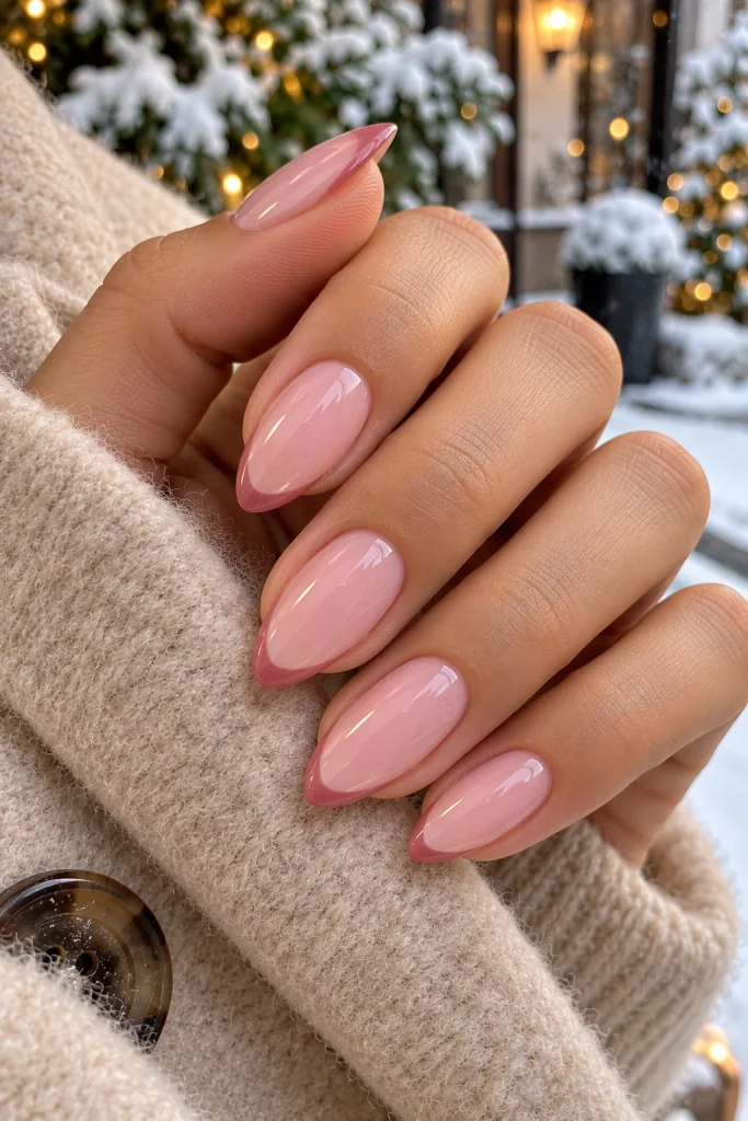 Pink French Tip Nails