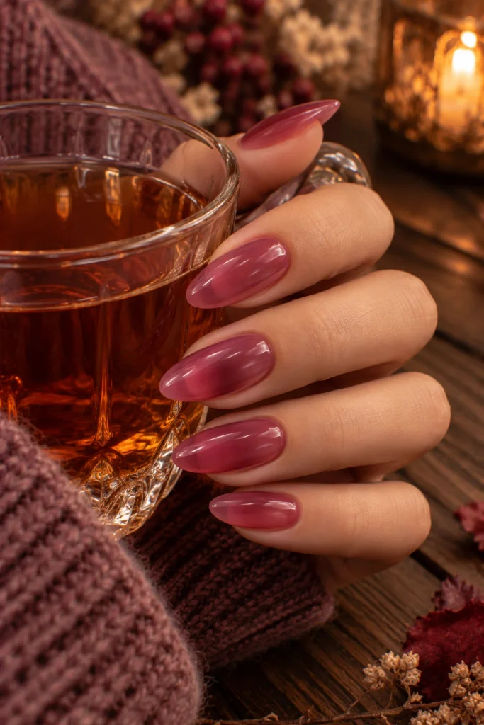 Pink Jelly Fall Nails
