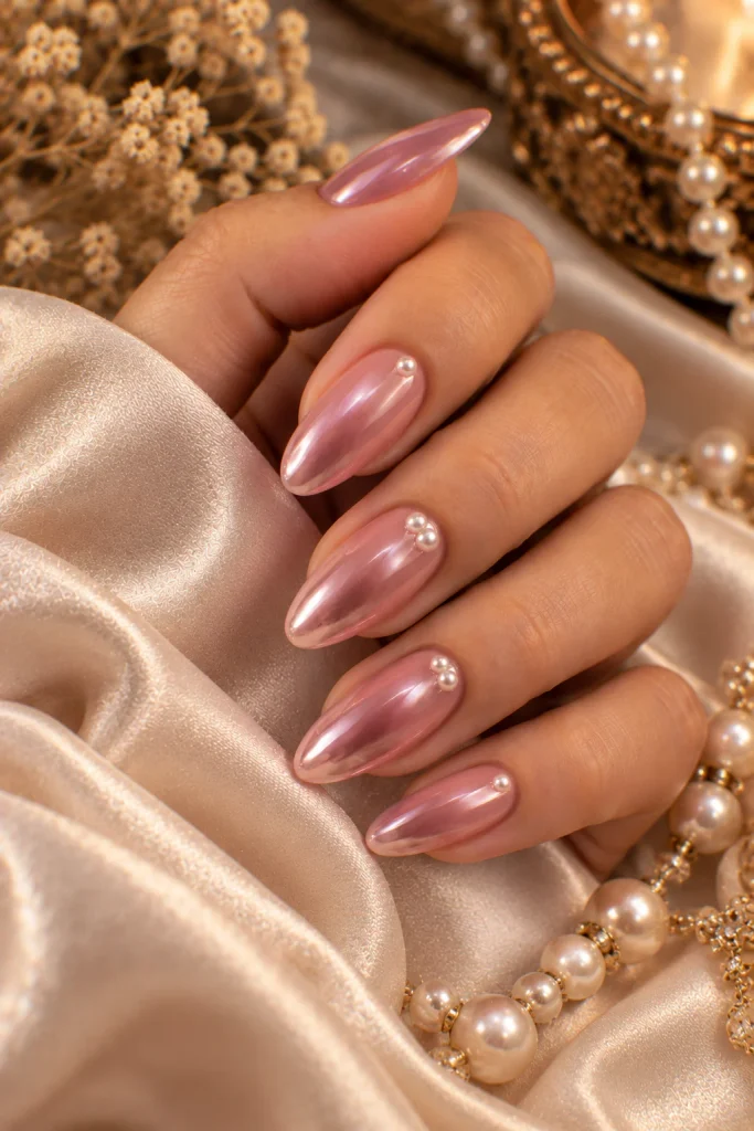 Pink Pearl Fall Nails