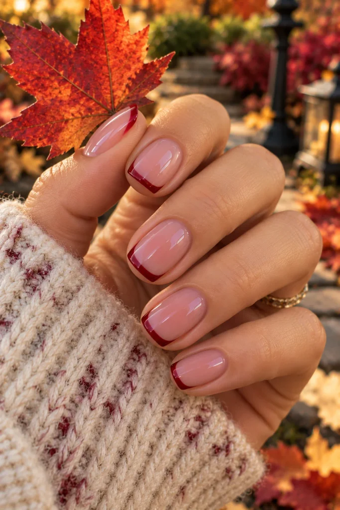 Red Micro French Nails