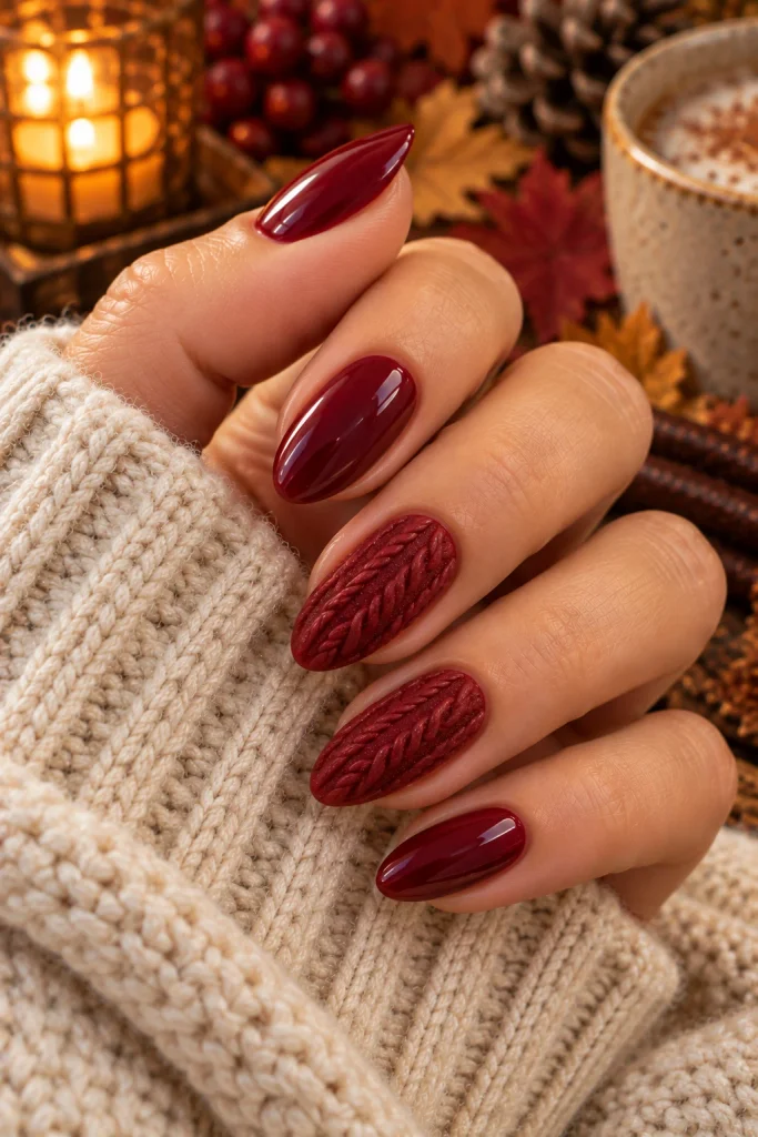 Red Sweater Nail Art