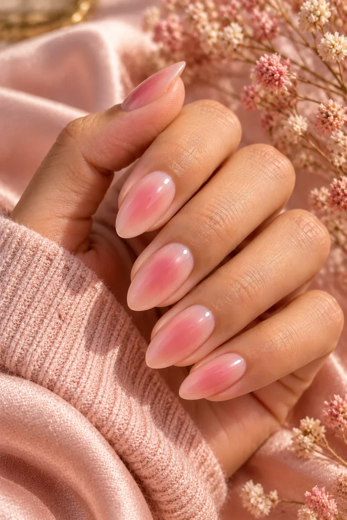 Rosy Nude Aura Nails
