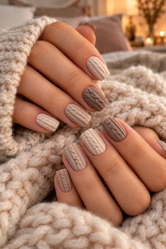 Sweater Texture Nail Art