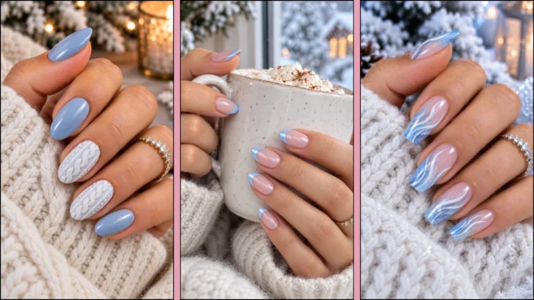 blue winter nails
