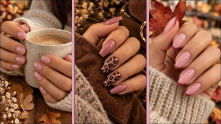 pink fall nails