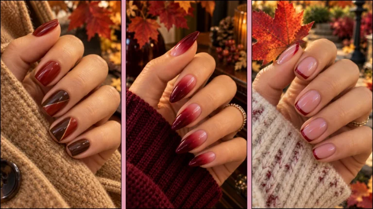 red fall nails