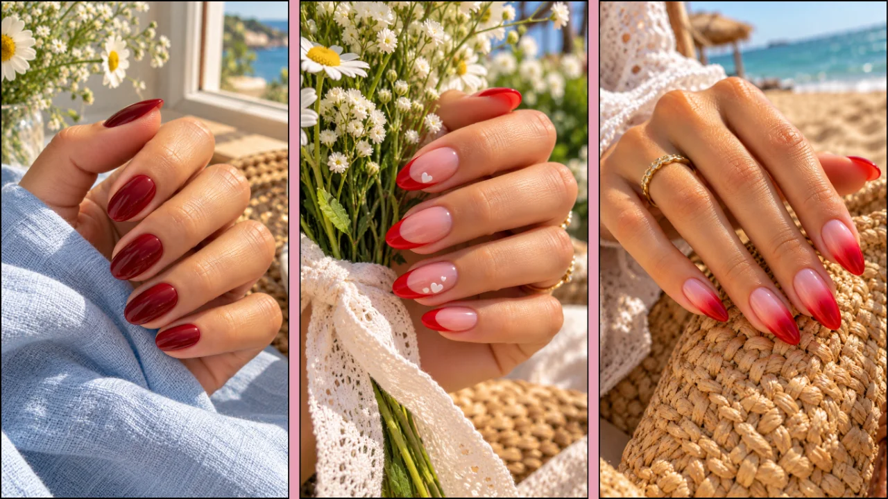 red summer nails